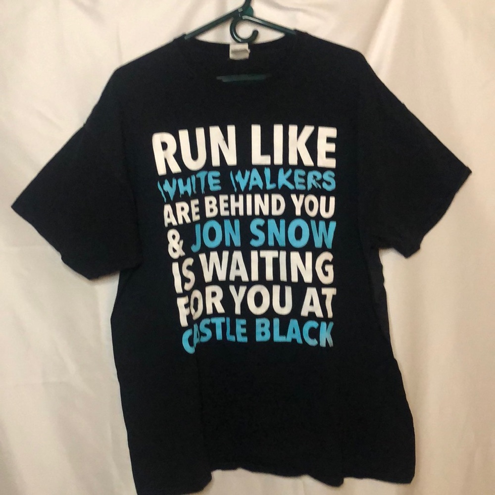 FRIIT OF THE LOOM black cotton short sleeve tee shirt. Size 2XL. Game of Thrones